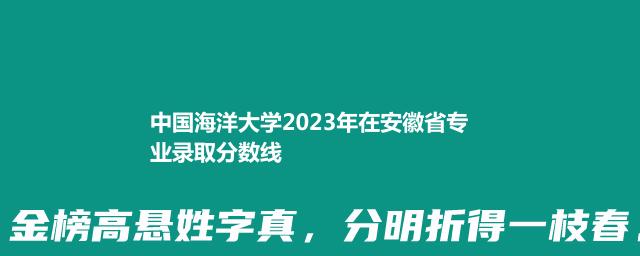 中国海洋大学2024中外合作办学在安徽最低录取分数线