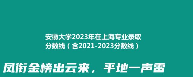2024安徽大学在上海各批次录取分数线 中外合作最低524