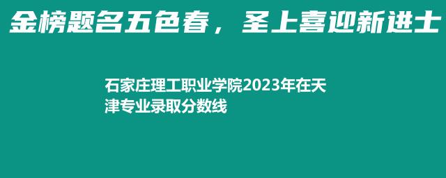 石家庄理工职业学院2024年高考在天津专业录取分数线