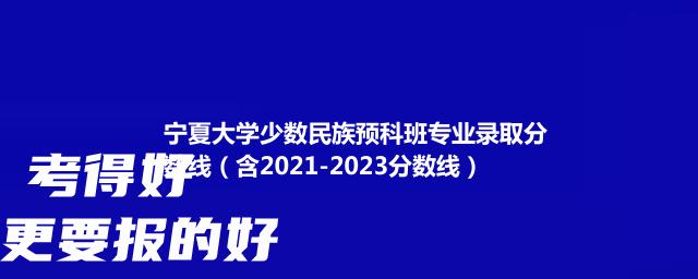 宁夏大学少数民族预科班专业录取分数线（含2021-2023分数线）