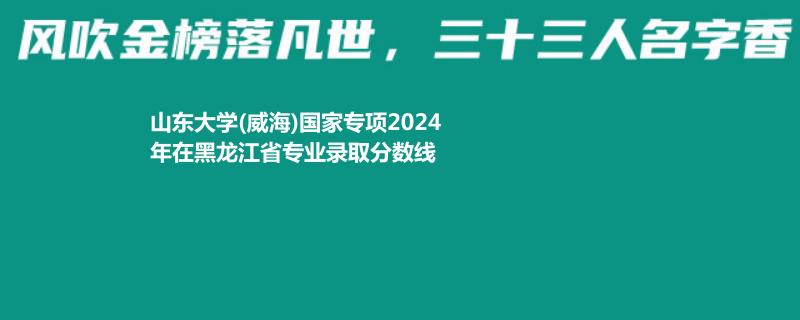 山东大学(威海)国家专项2024在黑龙江专业录取分数线