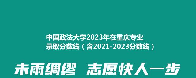 中国政法大学2023年在重庆专业录取分数线（含2021-2023分数线）