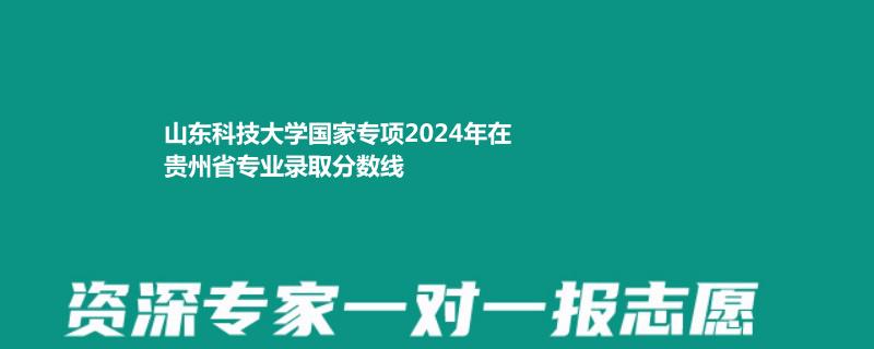 山东科技大学国家专项2024在贵州专业录取分数线