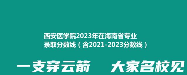 西安医学院2023年在海南省专业录取分数线（含2021-2023分数线）