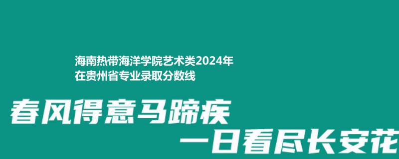 海南热带海洋学院艺术类2024年在贵州省专业录取分数线