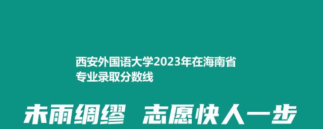 西安外国语大学2023年在海南省专业录取分数线