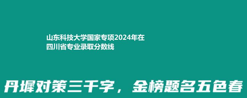 山东科技大学国家专项2024年在四川省专业录取分数线