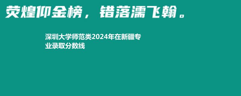 深圳大学师范类2024年在新疆专业录取分数线