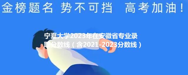 宁夏大学2023年在安徽省专业录取分数线（含2021-2023分数线）