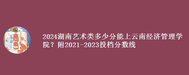 2024湖南艺术类多少分能上云南经济管理学院？附2021-2023投档分数线